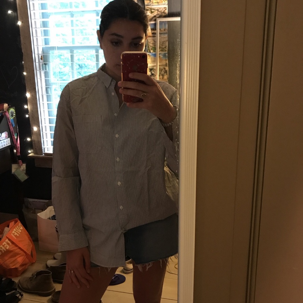 Striped button down